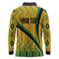 Personalised Jamaica Long Sleeve Polo Shirt Kente Pattern Basic - Yellow