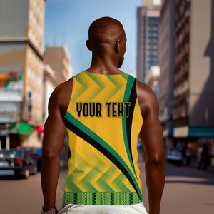 Personalised Jamaica Men Tank Top Kente Pattern Basic - Yellow