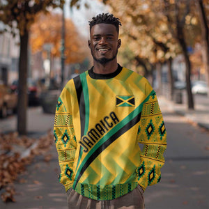 Personalised Jamaica Sweatshirt Kente Pattern Basic - Yellow