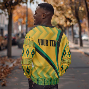 Personalised Jamaica Sweatshirt Kente Pattern Basic - Yellow