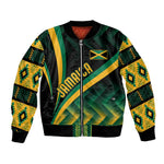 Personalised Jamaica Bomber Jacket Kente Pattern Basic - Black