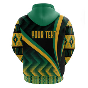 Personalised Jamaica Hoodie Kente Pattern Basic - Black