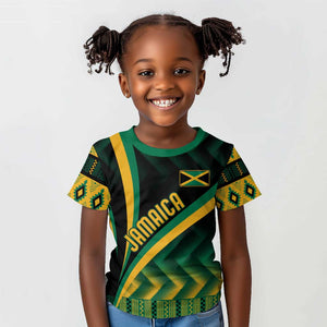 Personalised Jamaica Kid T shirt Kente Pattern Basic - Black