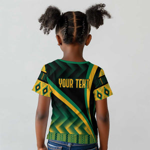 Personalised Jamaica Kid T shirt Kente Pattern Basic - Black