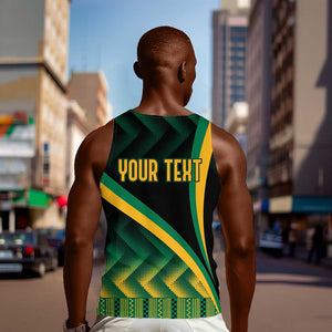 Personalised Jamaica Men Tank Top Kente Pattern Basic - Black