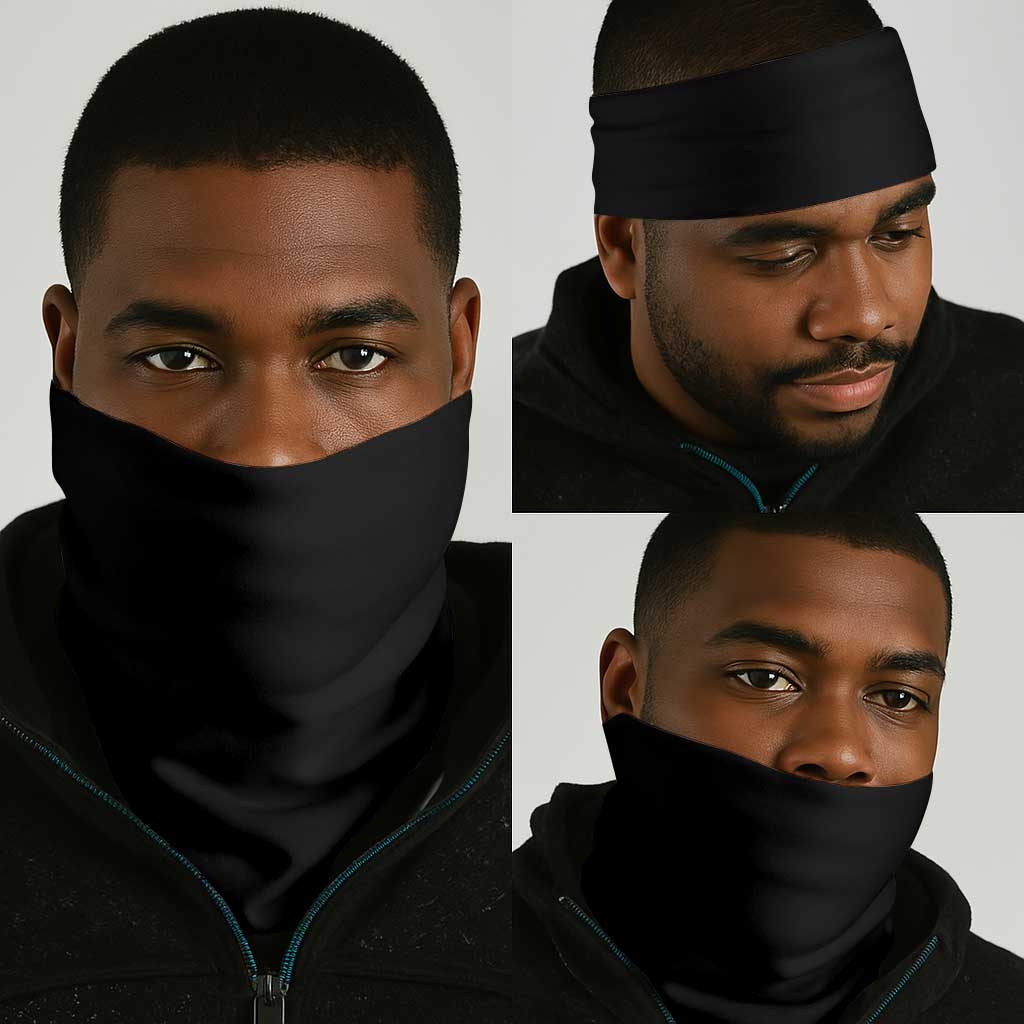 Jamaica Neck Gaiter Kente Pattern Basic - Black LT7