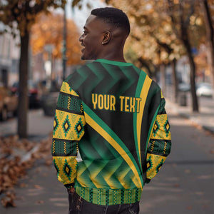 Personalised Jamaica Sweatshirt Kente Pattern Basic - Black