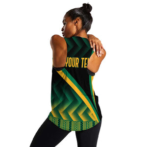 Personalised Jamaica Women Racerback Tank Kente Pattern Basic - Black