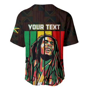 Personalised Jamaica Baseball Jersey Reggae Festival Bob Marley Abstract Portrait