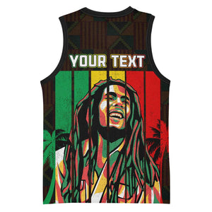 Personalised Jamaica Basketball Jersey Reggae Festival Bob Marley Abstract Portrait LT7