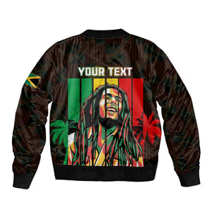 Personalised Jamaica Bomber Jacket Reggae Festival Bob Marley Abstract Portrait