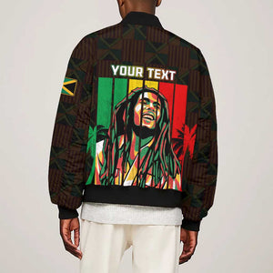 Personalised Jamaica Bomber Jacket Reggae Festival Bob Marley Abstract Portrait