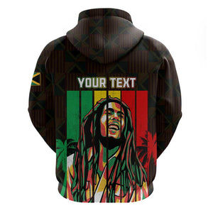 Personalised Jamaica Hoodie Reggae Festival Bob Marley Abstract Portrait