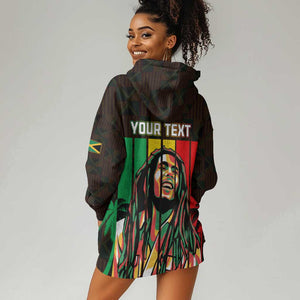 Personalised Jamaica Hoodie Dress Reggae Festival Bob Marley Abstract Portrait