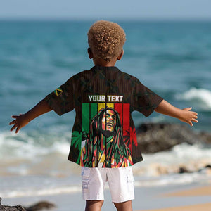 Personalised Jamaica Kid Hawaiian Shirt Reggae Festival Bob Marley Abstract Portrait