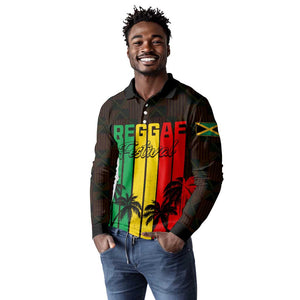 Personalised Jamaica Long Sleeve Polo Shirt Reggae Festival Bob Marley Abstract Portrait