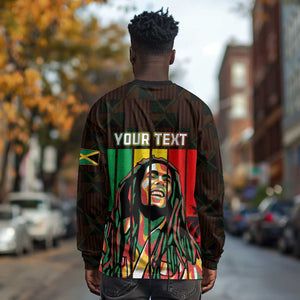 Personalised Jamaica Long Sleeve Shirt Reggae Festival Bob Marley Abstract Portrait LT7