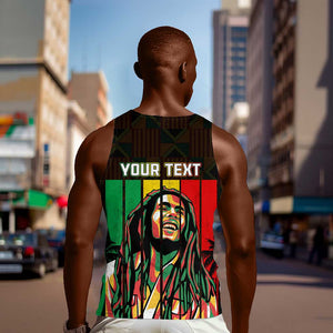 Personalised Jamaica Men Tank Top Reggae Festival Bob Marley Abstract Portrait