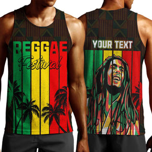 Personalised Jamaica Men Tank Top Reggae Festival Bob Marley Abstract Portrait