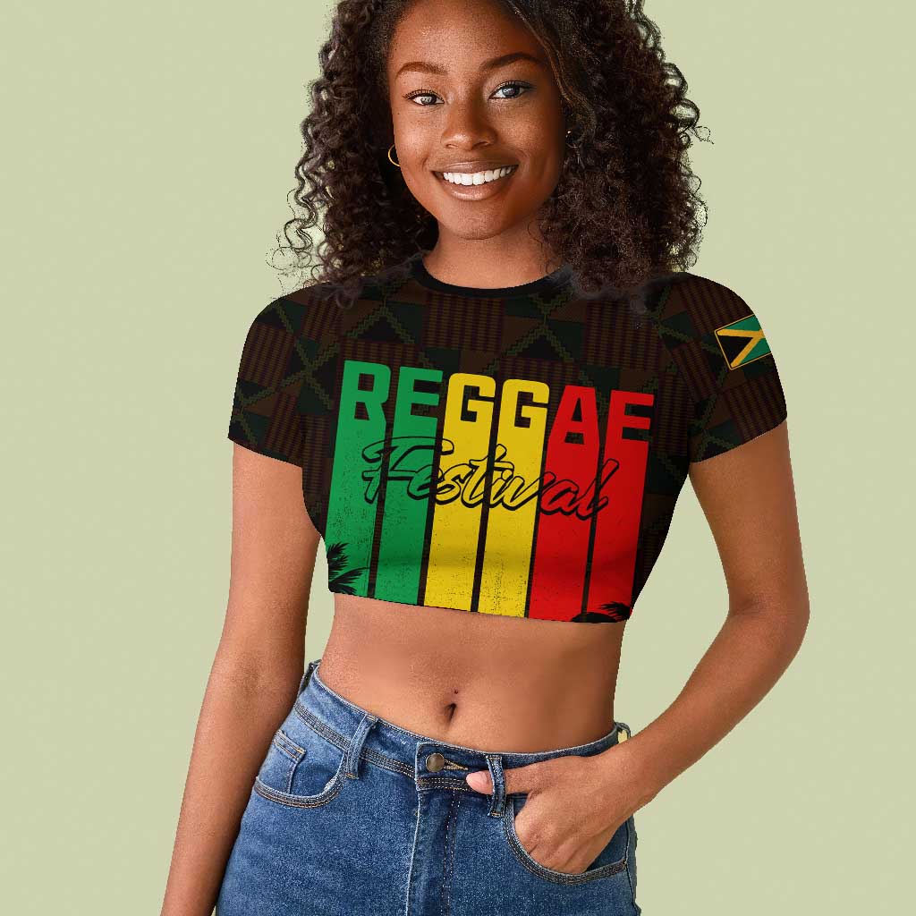 Personalised Jamaica Raglan Cropped T shirt Reggae Festival Bob Marley Abstract Portrait