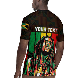 Personalised Jamaica Rugby Jersey Reggae Festival Bob Marley Abstract Portrait