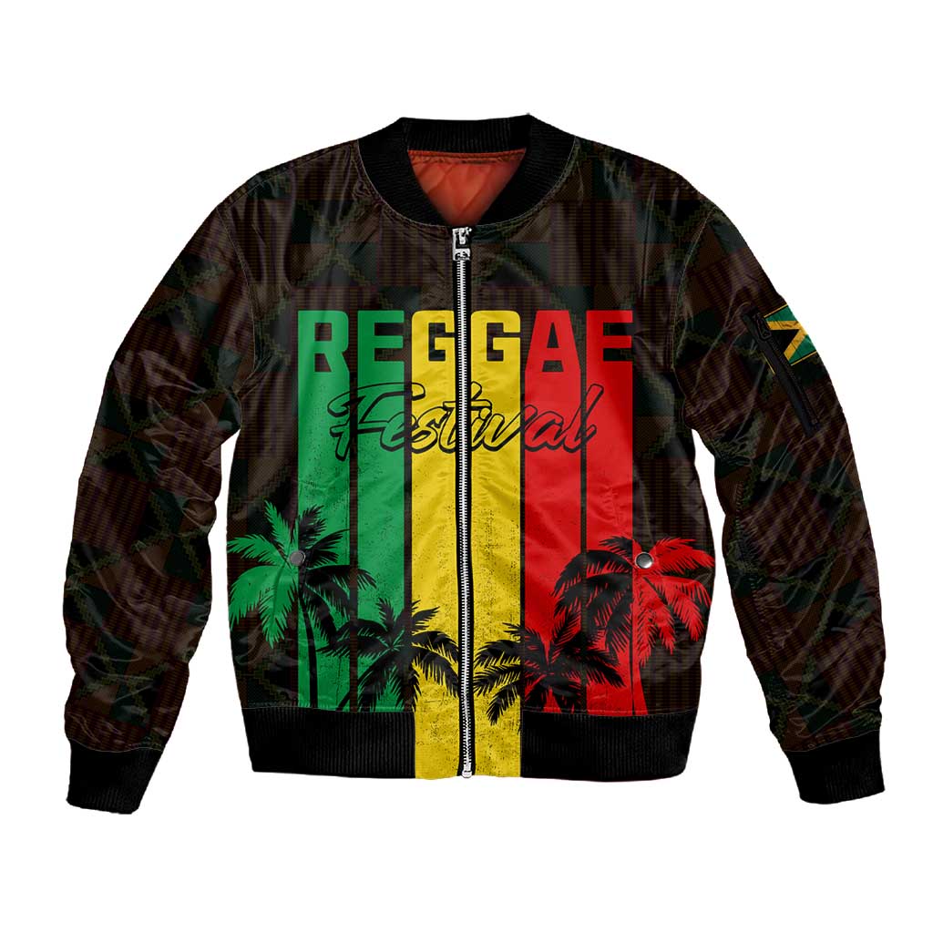 Personalised Jamaica Sleeve Zip Bomber Jacket Reggae Festival Bob Marley Abstract Portrait