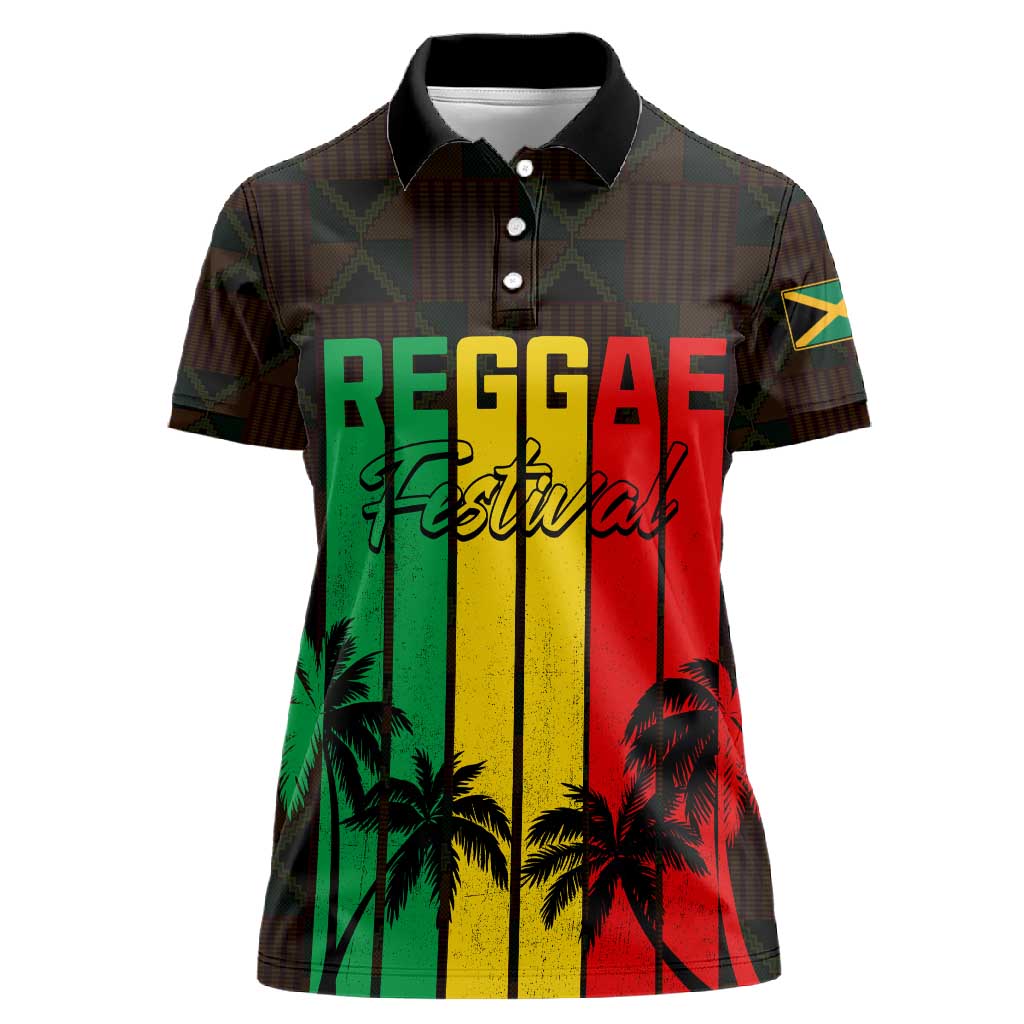 Personalised Jamaica Women Polo Shirt Reggae Festival Bob Marley Abstract Portrait