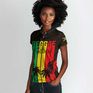 Personalised Jamaica Women Polo Shirt Reggae Festival Bob Marley Abstract Portrait