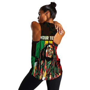 Personalised Jamaica Women Racerback Tank Reggae Festival Bob Marley Abstract Portrait