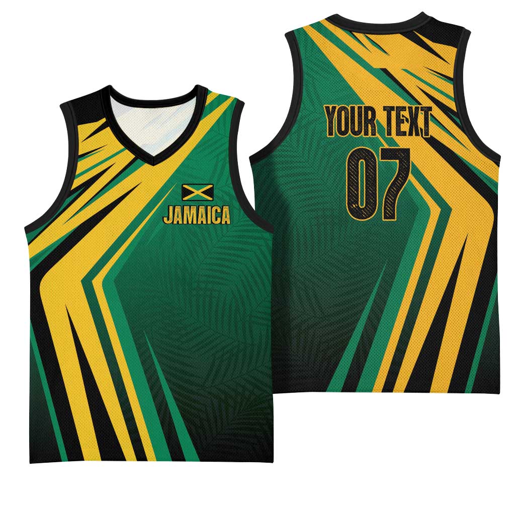 Afro-Jamaican Tropical Palm Personalized Basketball Jersey LT7
