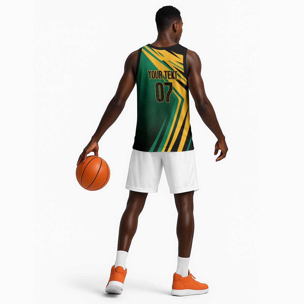 Afro-Jamaican Tropical Palm Personalized Basketball Jersey LT7