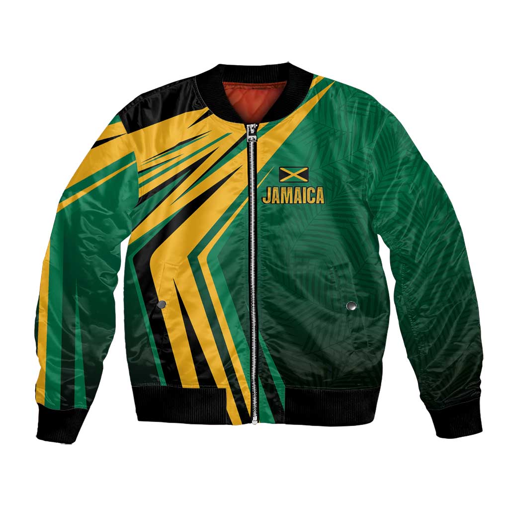 Afro-Jamaican Tropical Palm Personalized Bomber Jacket - African Pride