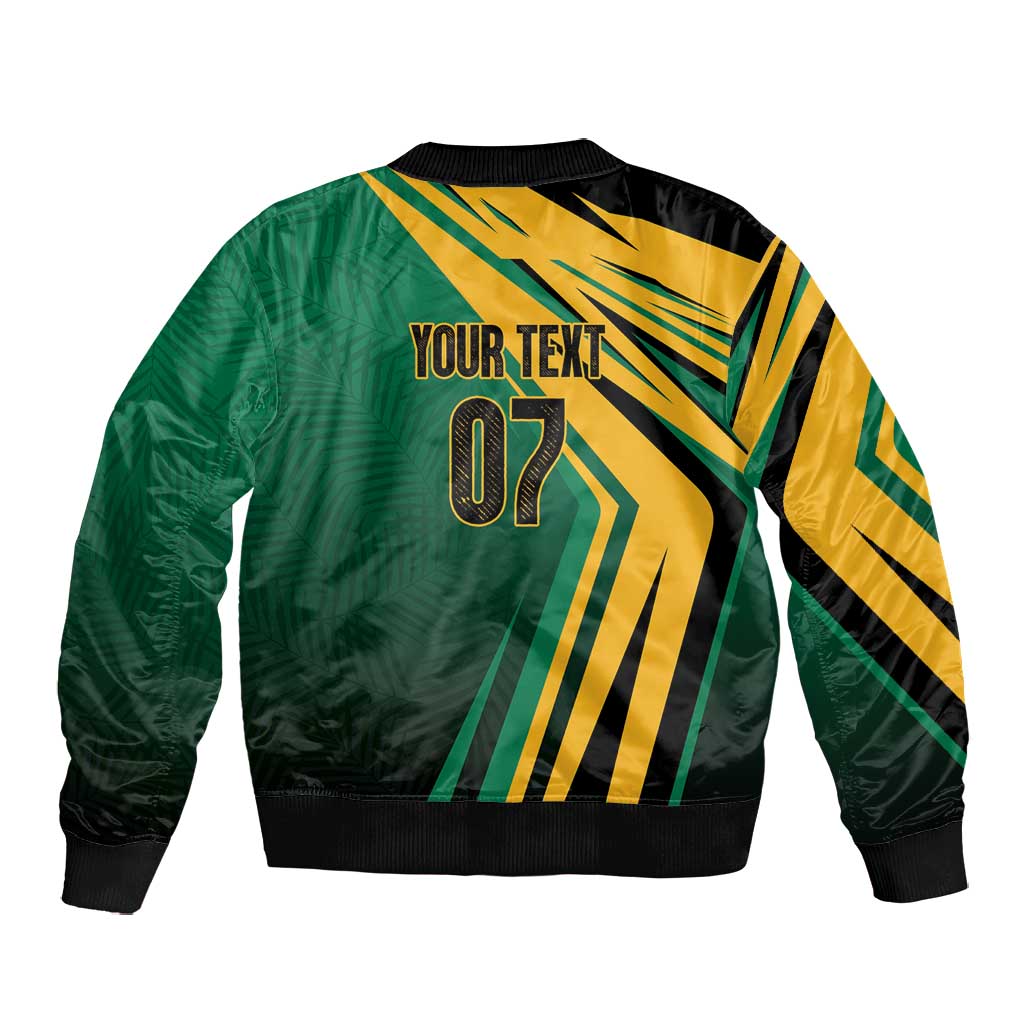Afro-Jamaican Tropical Palm Personalized Bomber Jacket - African Pride