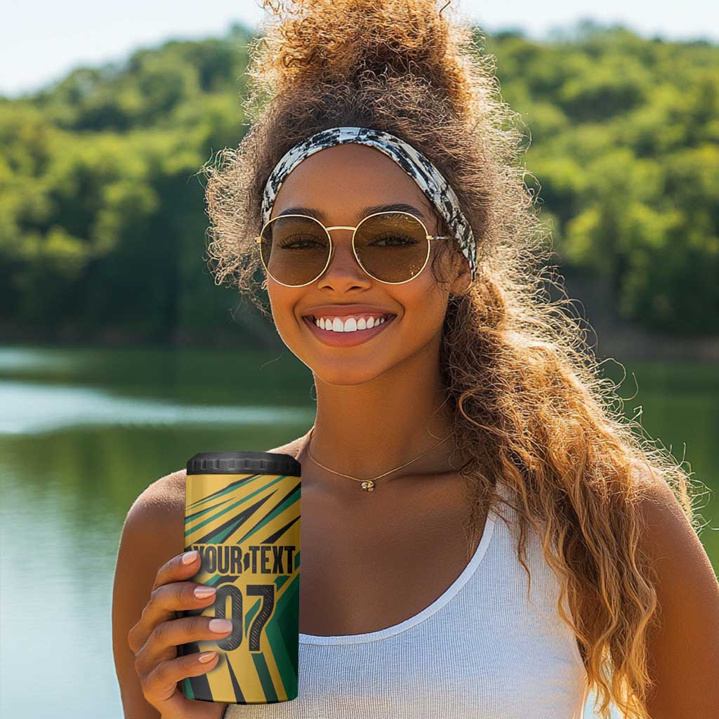 Afro-Jamaican Tropical Palm Personalized 4 in 1 Can Cooler Tumbler - African Pride