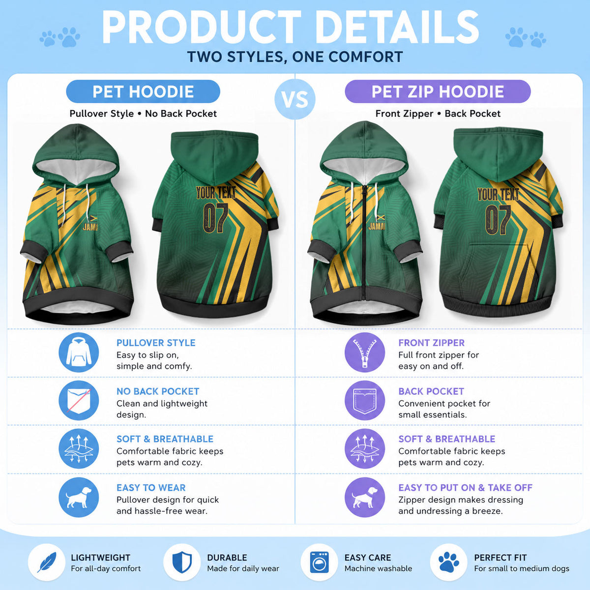 Jamaica Tropical Palm Custom Pet Hoodie