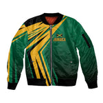 Afro-Jamaican Tropical Palm Personalized Sleeve Zip Bomber Jacket - African Pride
