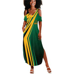 Afro-Jamaican Tropical Palm Personalized Summer Maxi Dress - African Pride