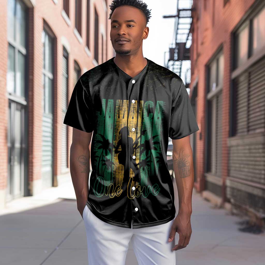 Afro-Jamaican One Love Grunge Baseball Jersey Jamrock - African Pride