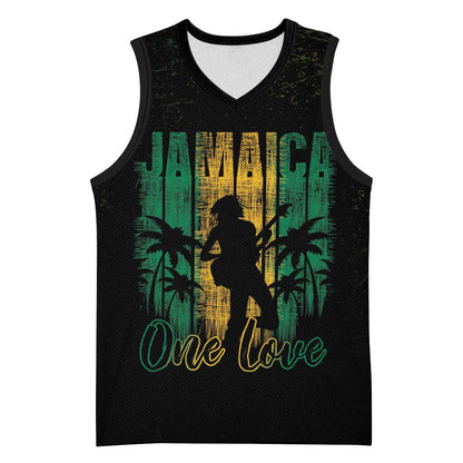 Afro-Jamaican One Love Grunge Basketball Jersey Jamrock LT7