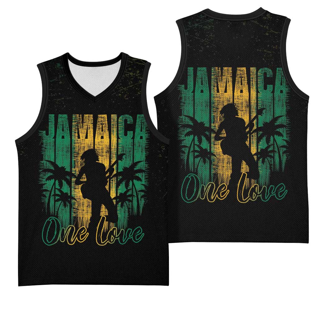 Afro-Jamaican One Love Grunge Basketball Jersey Jamrock LT7