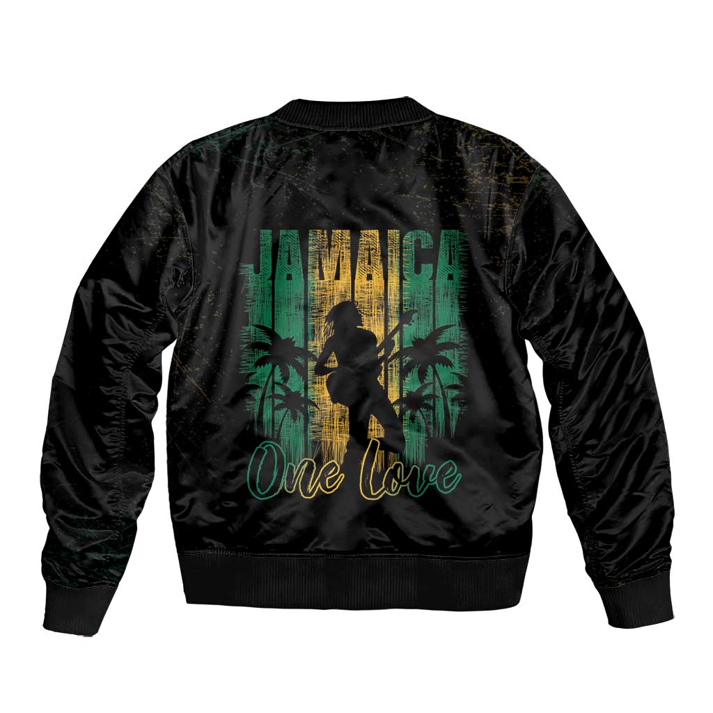 Afro-Jamaican One Love Grunge Bomber Jacket Jamrock - African Pride
