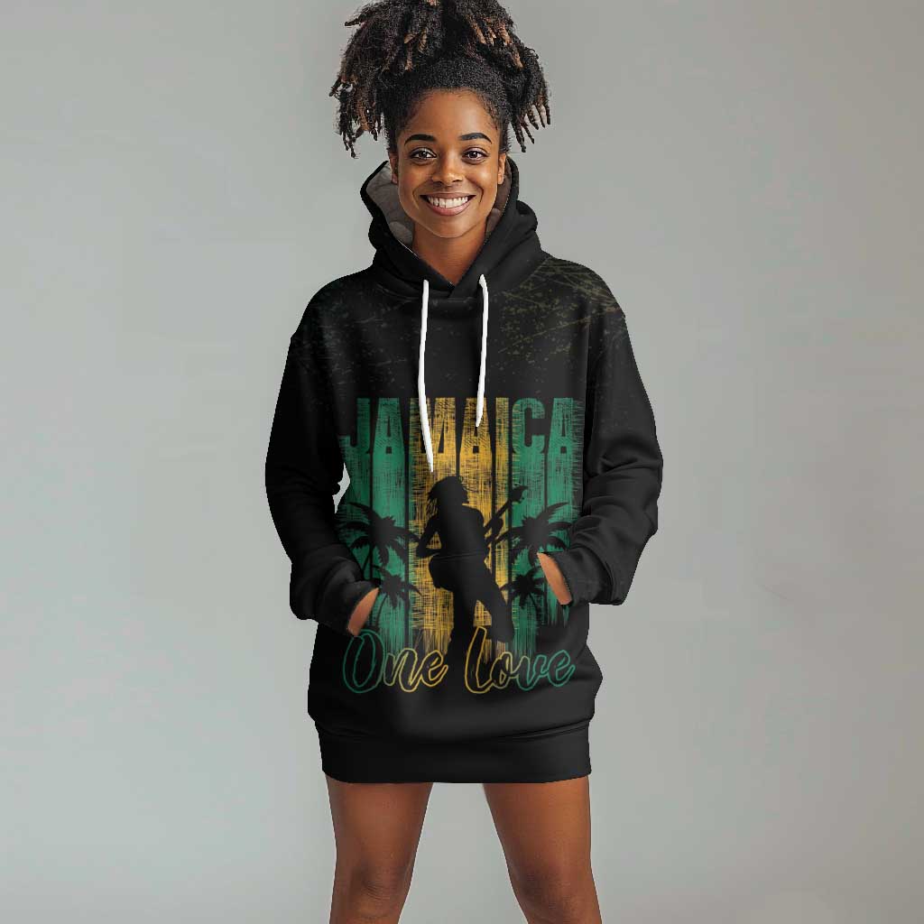 Afro-Jamaican One Love Grunge Hoodie Dress Jamrock - African Pride