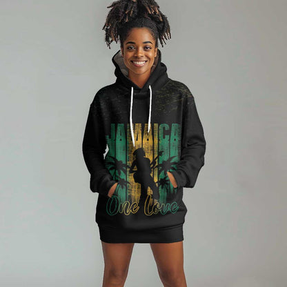 Afro-Jamaican One Love Grunge Hoodie Dress Jamrock - African Pride