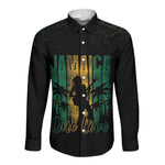 Afro-Jamaican One Love Grunge Long Sleeve Button Shirt Jamrock - African Pride