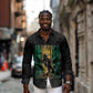 Afro-Jamaican One Love Grunge Long Sleeve Button Shirt Jamrock - African Pride