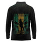 Afro-Jamaican One Love Grunge Long Sleeve Polo Shirt Jamrock - African Pride