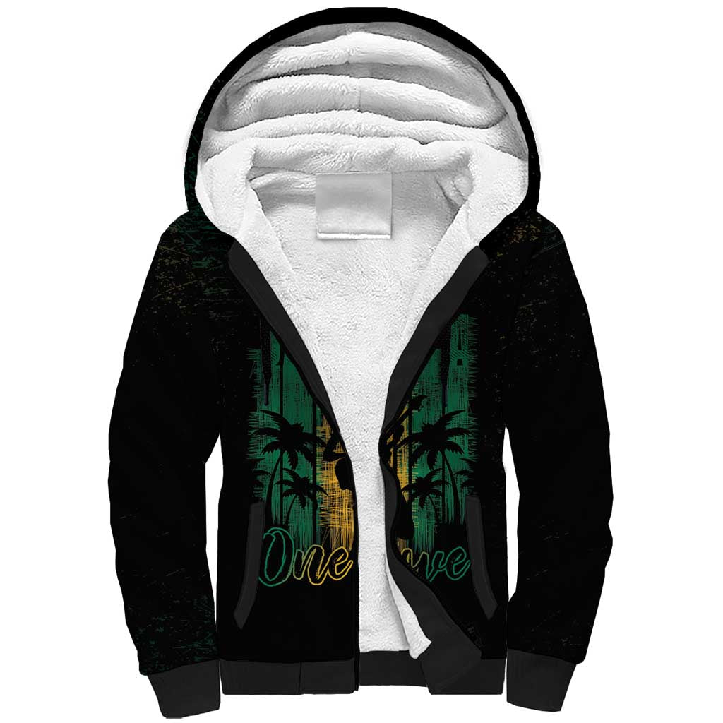 Afro-Jamaican One Love Grunge Sherpa Hoodie Jamrock - African Pride