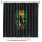 Afro-Jamaican One Love Grunge Shower Curtain Jamrock - African Pride