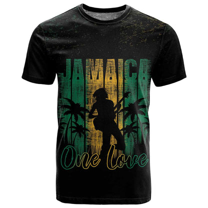 Afro-Jamaican One Love Grunge T shirt Jamrock - African Pride
