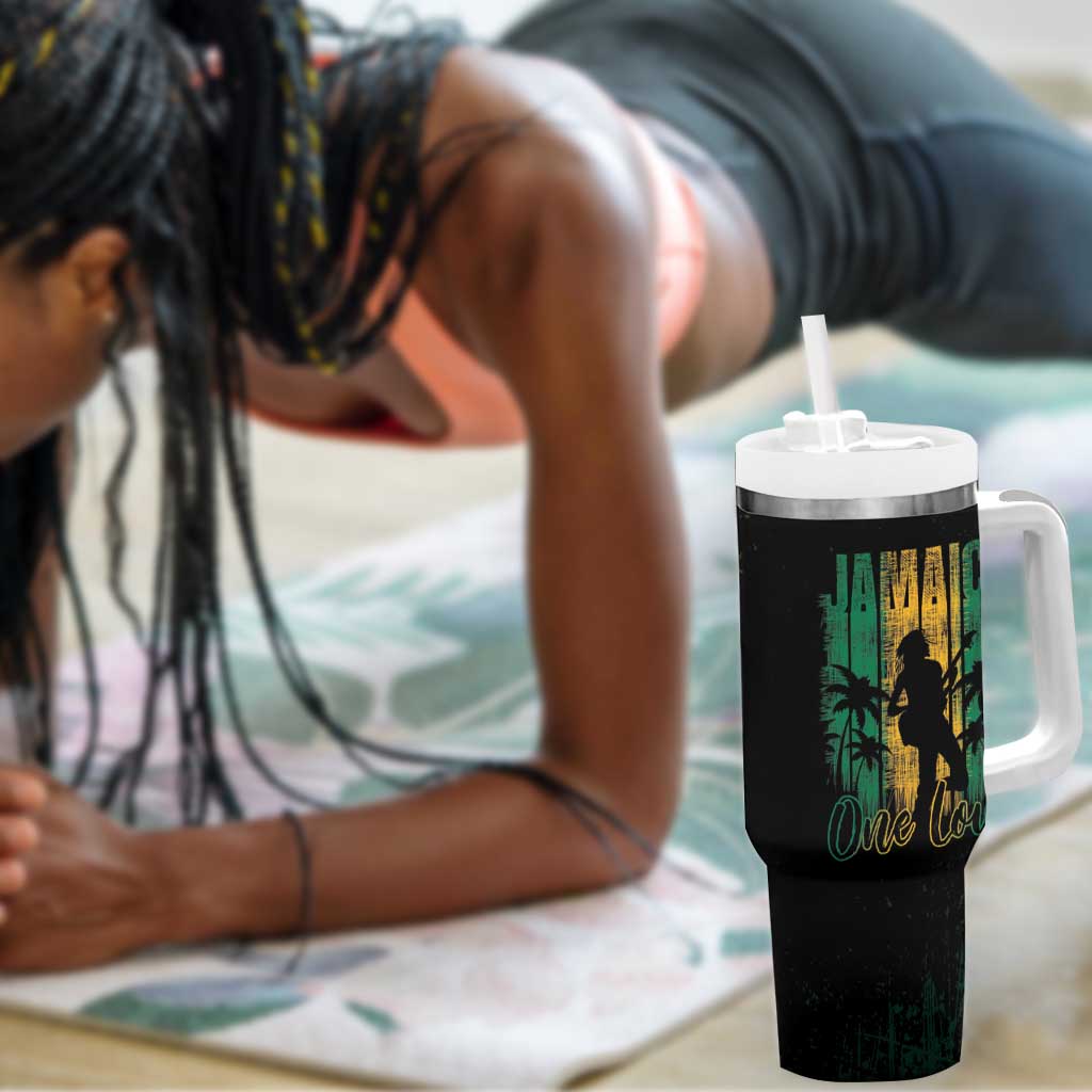 Afro-Jamaican One Love Grunge Tumbler With Handle Jamrock - African Pride